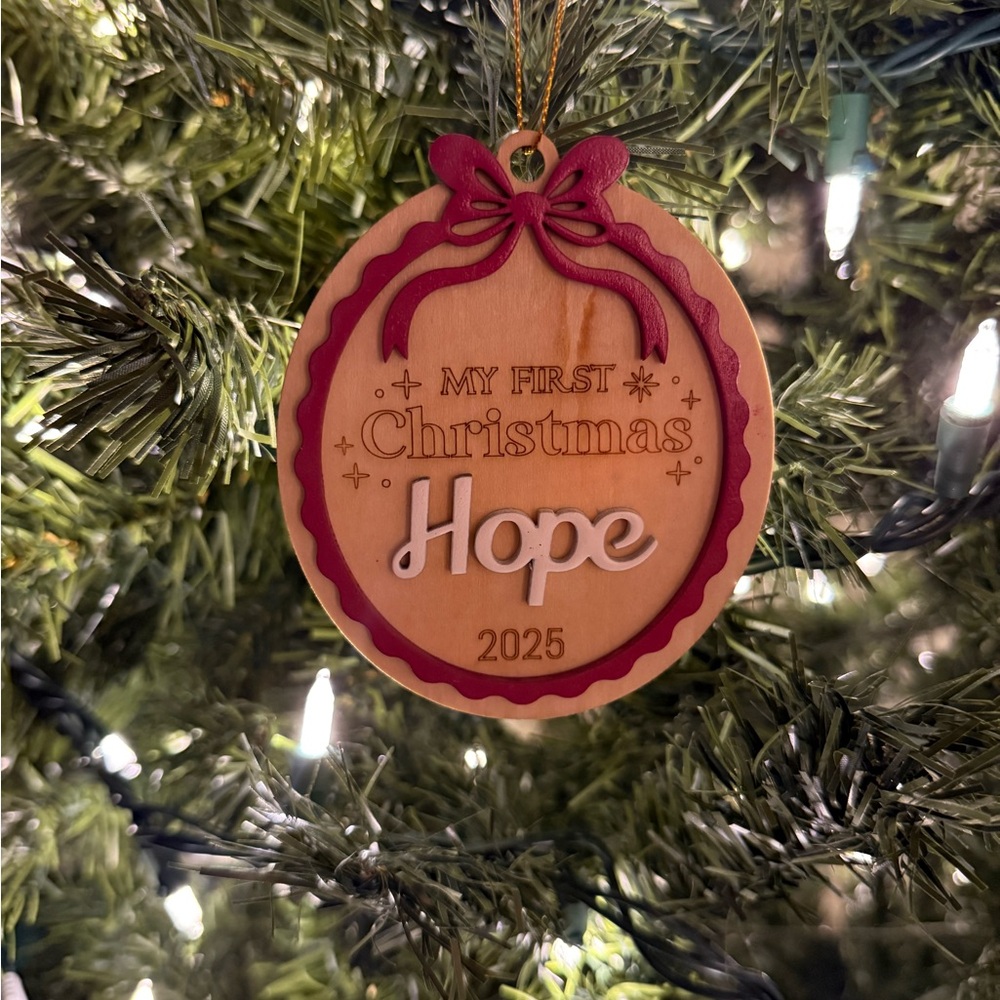 Christmas Ornament My First Christmas Baby Name w/ Personalized Message on  Back